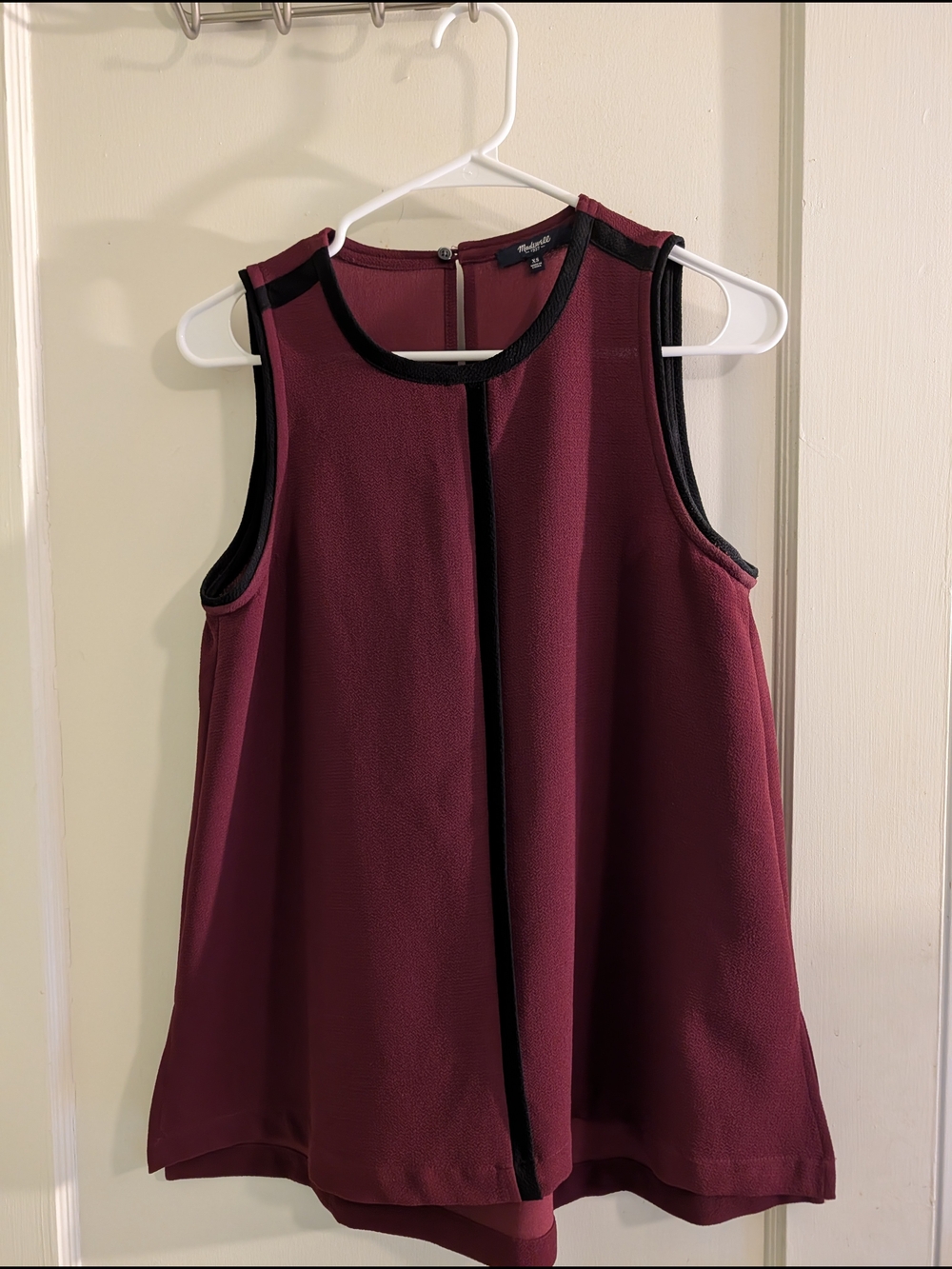 Madewell Burgundy Tank Top with Black Trim